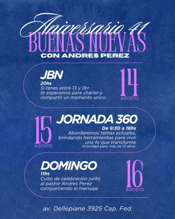 ¡Se viene un fin de semana muy especial! 41 años caminando juntos, compartiendo buenas nuevas…